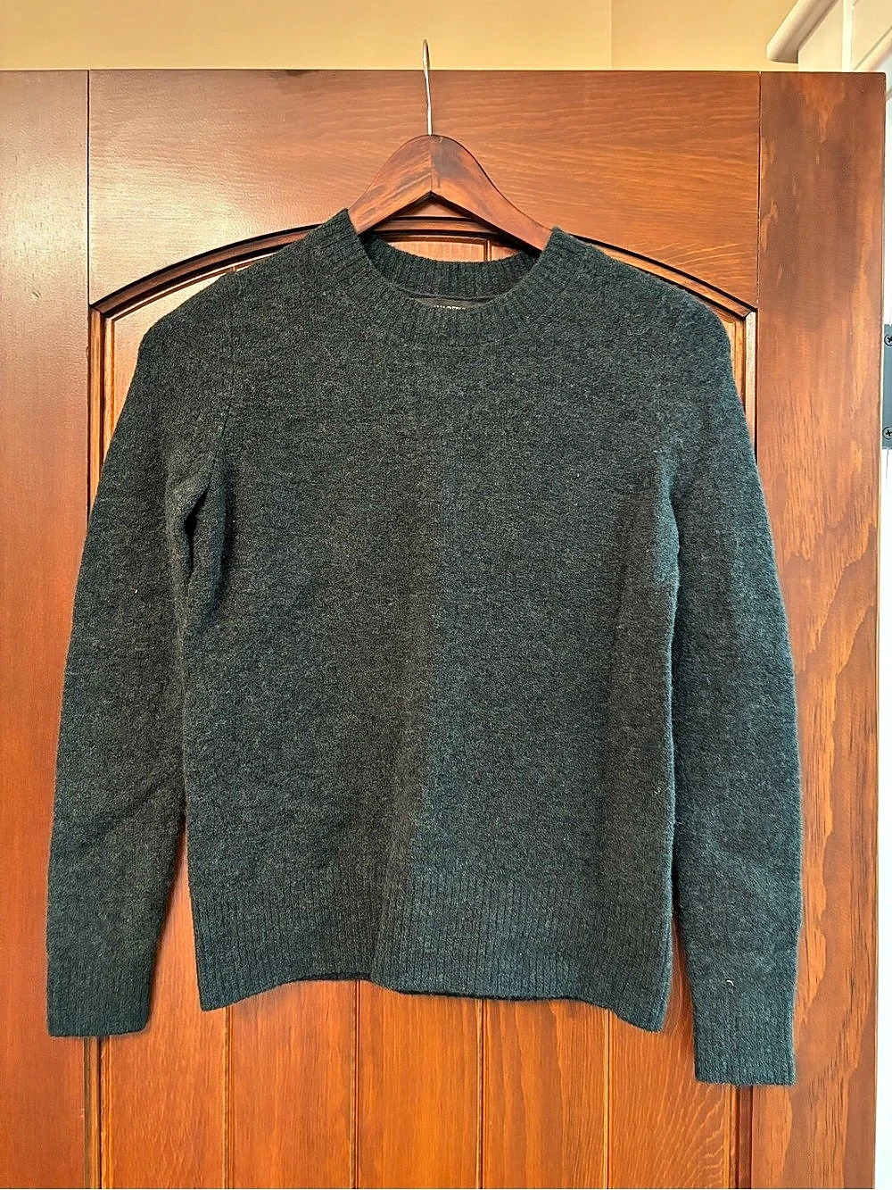 Banana Republic Crew Neck Wool Blend Sweater Forest Green XS Like New